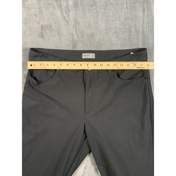 VRST Chino Pants Mens 36x34 Black Polyester Stretch Slim Fit Golf Wear Travel - Picture 6 of 8